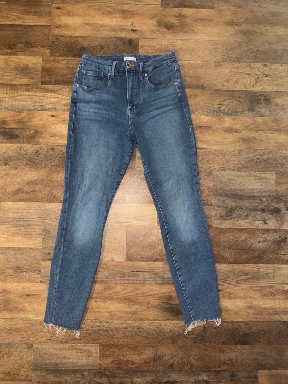 Good American women’s skinny blue jeans